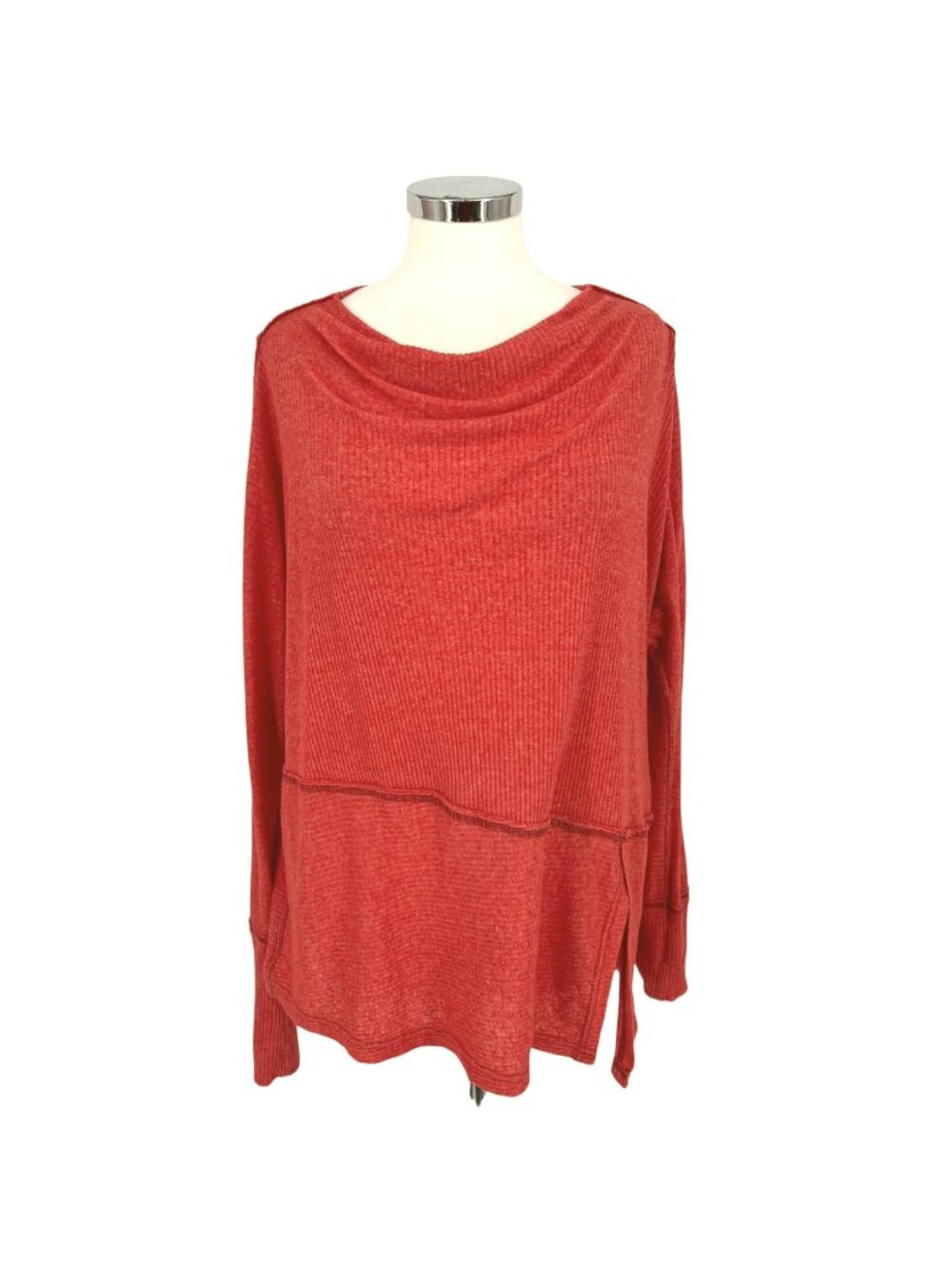We The Free Londontown Thermal Oversize Top Red Orange Size XS Boho Casual
